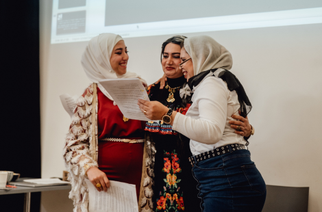 Participants at the Hate Crime Awareness week event presenting Journeys of Hope – a moving spoken word piece.